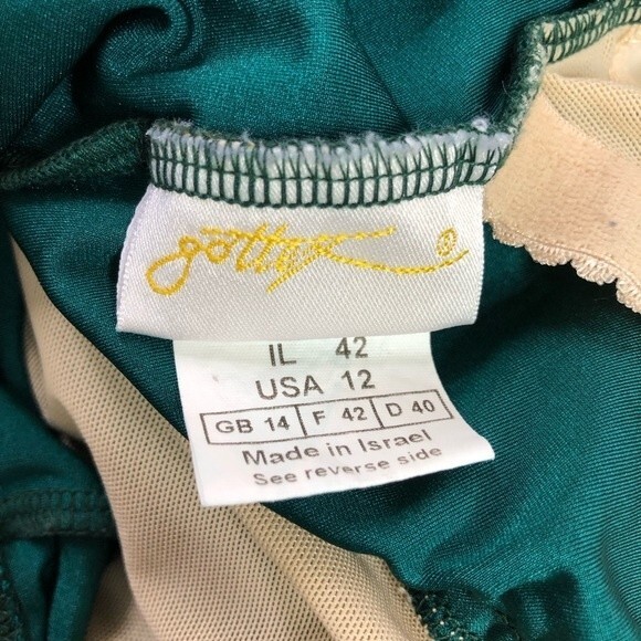 Gottex Swimwear Vintage Green Embellished Soft Cup One-Piece Swimsuit - Picture 6 of 6